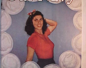 mid September 1945 Our Navy Magazine with WWII World War 2 Pinup Girl Cover art, WWII World War 2 Magazine of the United States Navy