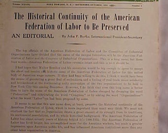 September October 1955 The pulp, sulphite and paper mill workers Journal Fort Edward, N.Y., Paper Mill Union Magazine, Birthday Gift Idea