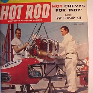 June 1960 Hot Rod Magazine has 130 pages of ads and articles and good cover art, Antique Automobile Muscle Car Hot Rod, Rat Rod Magazine
