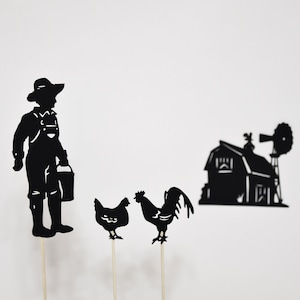 Bauernhof Tiere Schattenpuppen Set: Vierzehn Puppen
