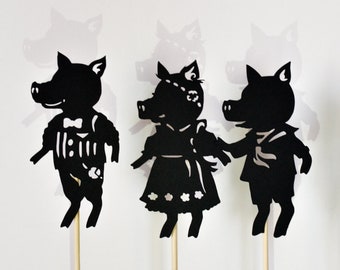 Three Little Pigs: Full Shadow Puppet Set