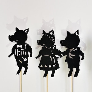 Three Little Pigs: Full Shadow Puppet Set
