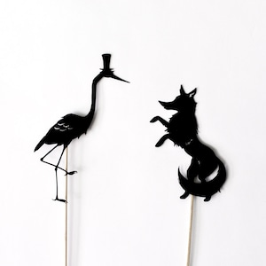 Fox and Crane Shadow Puppet Set