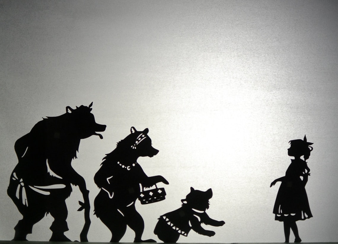 Goldilocks and the Three Bears Abridged Shadow Puppet Set Etsy Denmark