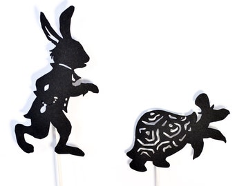 Hare and Tortoise Shadow Puppet Set