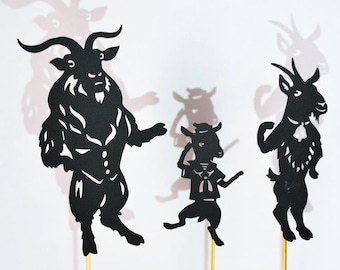 Drei Geißbock-Gruff: Schattenspielpuppen