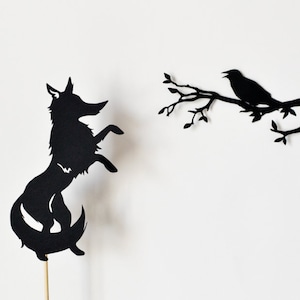 Fox and Crow Shadow Puppet Set