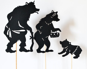 Goldilocks and the Three Bears: Abridged Shadow Puppet Set