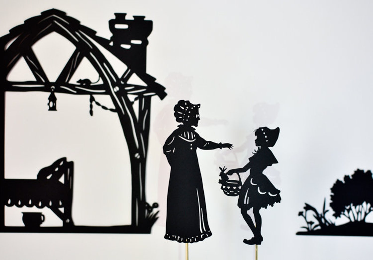 Little Red Riding Hood Shadow Puppet Set: Seven Puppets - Etsy