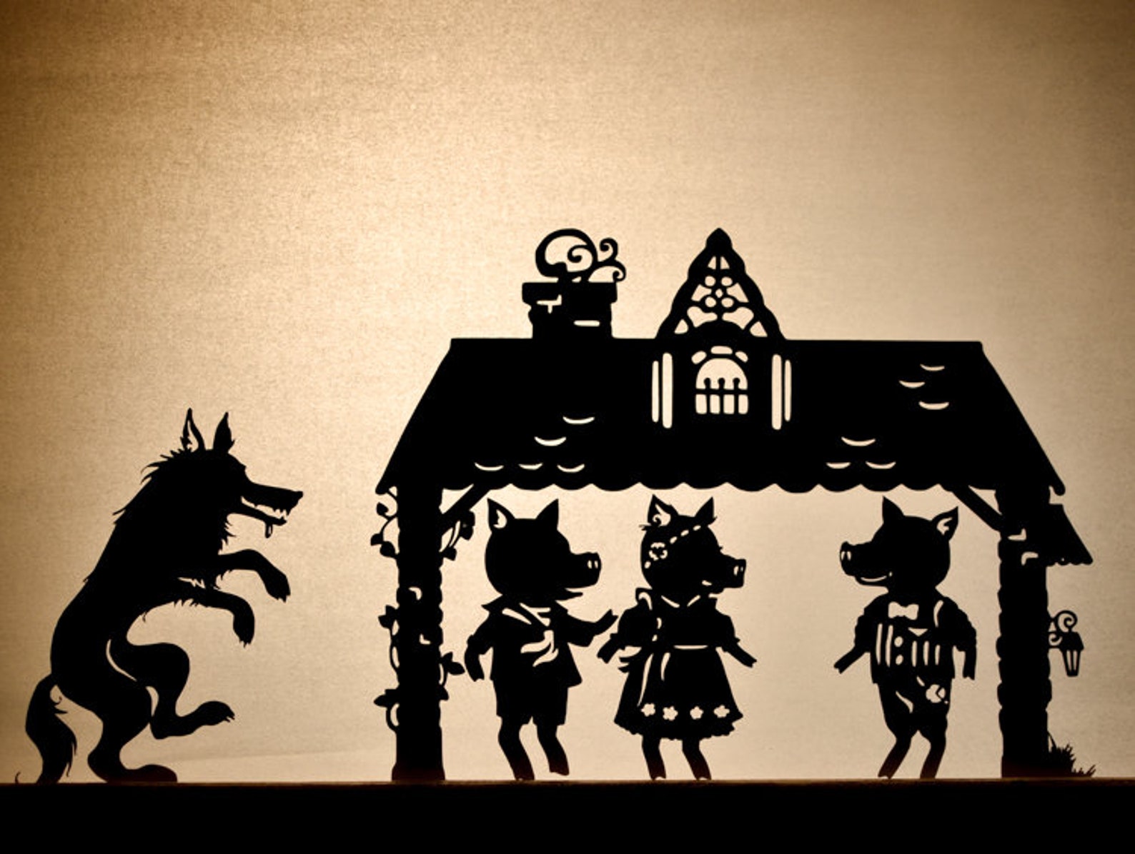 Three Little Pigs: Full Shadow Puppet Set - Etsy