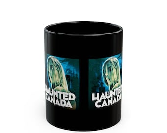 Haunted Canada black mug | spooky ghost illustration, 11oz or 15oz