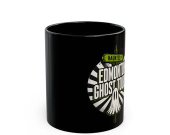 Edmonton Ghost Tours Mug | Black Ceramic Haunted Logo