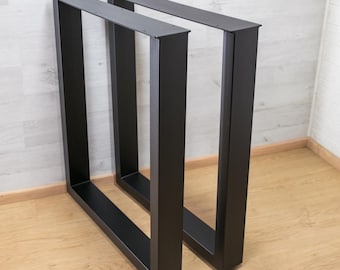 U Shaped Table Legs,  Adjustable Metal Table Legs Set of 2, Industrial Desk Legs, 28.7–29.5" Height