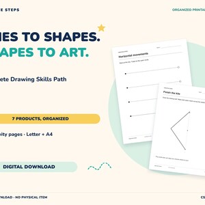Kompletter Zeichenkurs | Druckbare Arbeitsblätter für Vorschulkinder, US Letter & A4 PDF