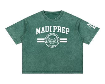 Camiseta personalizada Maui Prep | Unissex | Algodão com lavagem mineral e modelagem quadrada