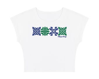 Camiseta cropped Pueo Quilt | Feminina | Mistura de viscose elástica | 3 cores