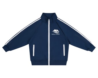 Jaqueta esportiva infantil com logo acadêmico | Tecido elástico de alta performance | 1 cor