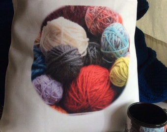 Yarn Tote Bag, Knitter Tote Bag, Crochet Tote Bag, Gifts For Crocheters, Gift for Knitters, Knitting Accessories
