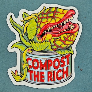 Carnivorous Plant "Compost the Rich" Vinyl Sticker