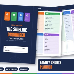 Family Sports Planner Printable | Kids Schedule, Carpool, Fees Tracker (A4 PDF)
