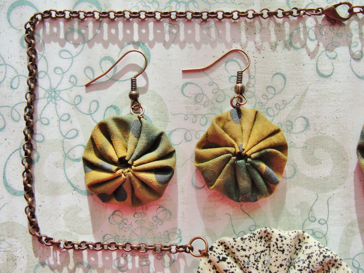 Triple Yo Yo Necklace and Earrings Set You Pick Earring Yo Yo Size Etsy