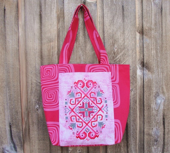 Bulgarian Motif Machine Embroidered Handbag Tote 2 Pockets | Etsy