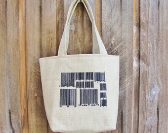 Bar Codes Arm & Leg Handbag Tote 6 Pockets Magnetic Clasp