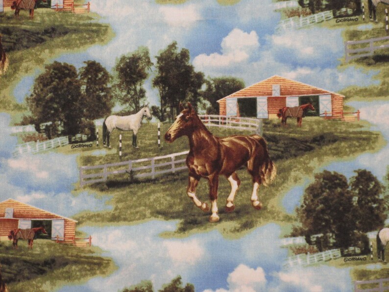 Horses on the Farm Pillowcase Etsy