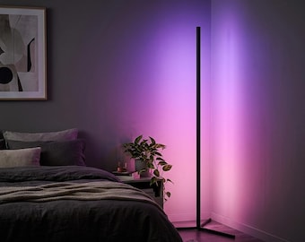 RGB-Eckstehlampe, Musiksynchronisation, LED-Stimmungslicht mit App und Fernbedienung, minimalistische Gaming-Zimmer-Deko, Ambientebeleuchtung fürs Schlafzimmer, Geschenk für ihn