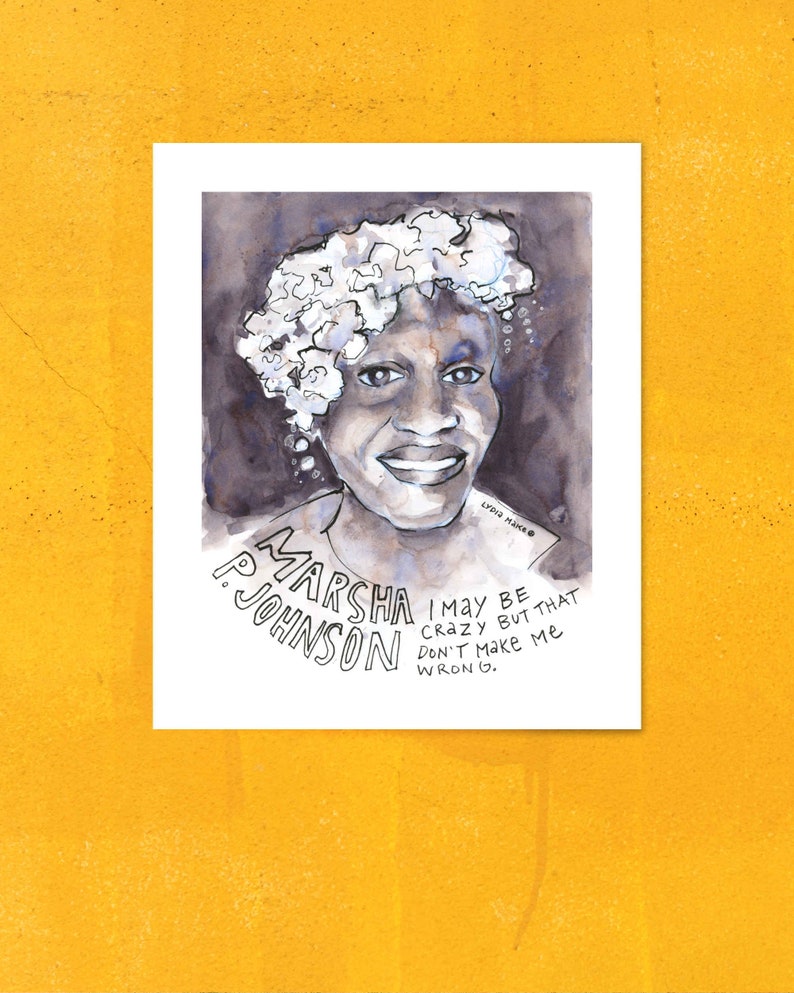 Marsha P. Johnson Quote Print Fine Art Giclée Print LGBTQ | Etsy