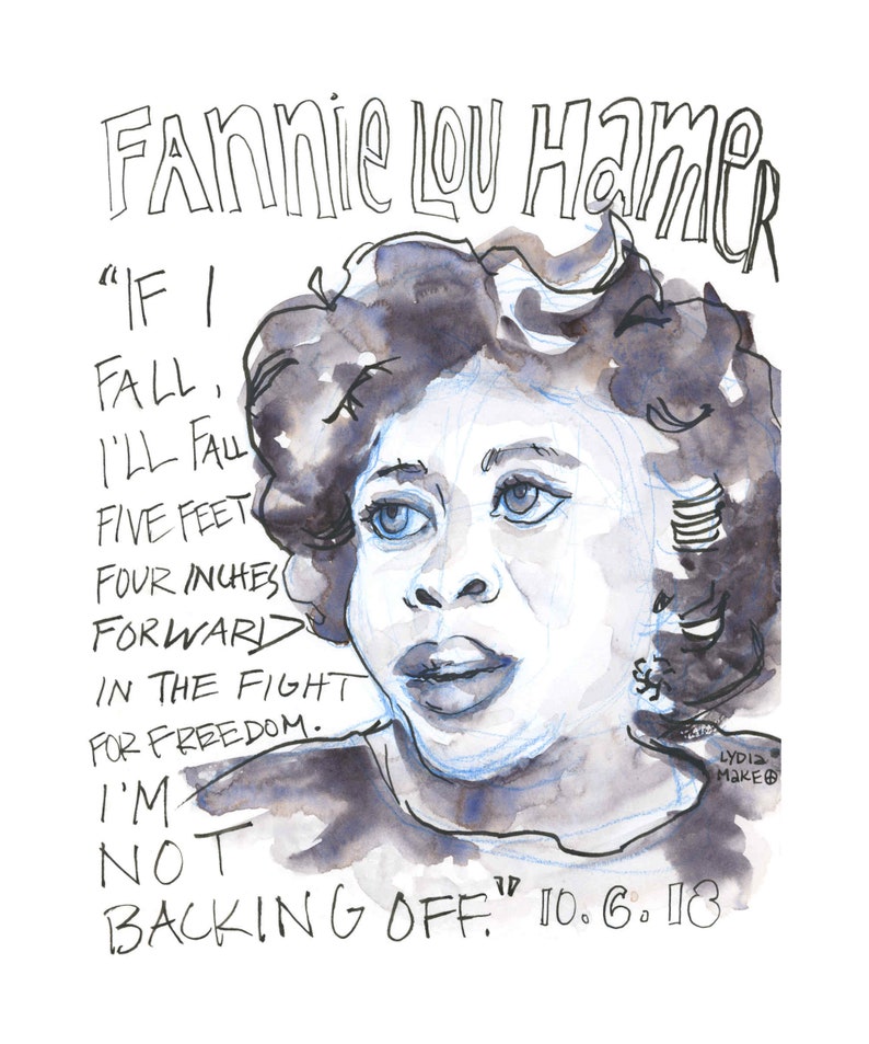 Fannie Lou Hamer Quote Print Fine Art Giclée Print Black | Etsy