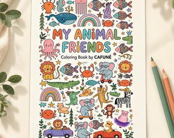 Mijn Dierenvrienden Kleurboek | Printbare Kleurplaten voor Kinderen | Oceaan Jungle Safari Dieren | Leeftijd 4-6 | Digitale Download