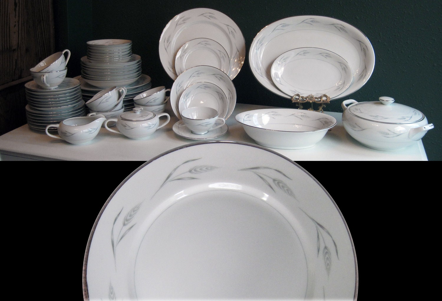 Wedding Dinnerware China Set Royal Cameo Silver Wheat 1301 Etsy