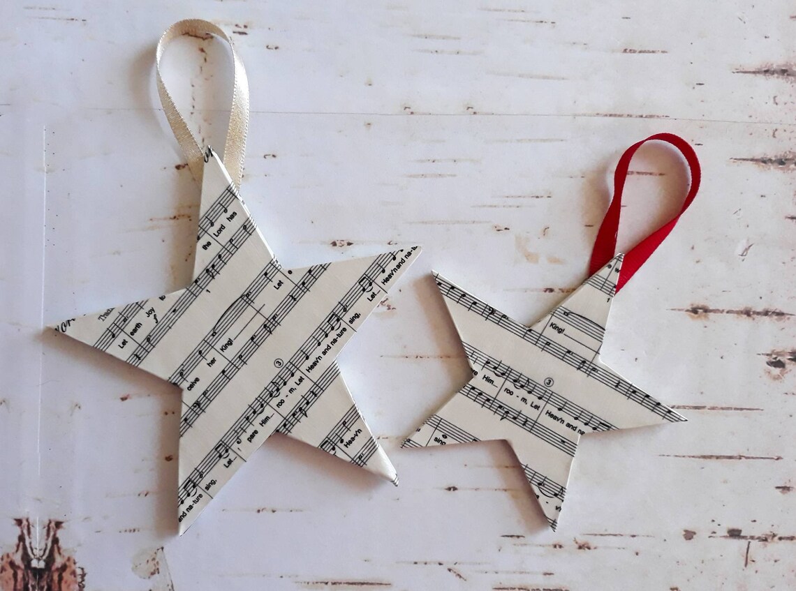 Joy to the World Christmas Sheet Music Star Ornaments and Gift - Etsy
