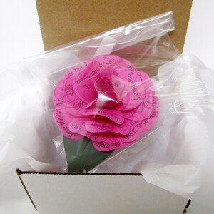 Rustic Wedding Invitation Wedding Paper Rose with Magnet and 5 x5x 3 Individual Corrugated Mailer image 4
