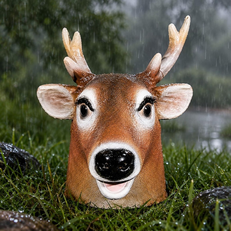 Realistic Reindeer Latex Mask, Full Head Deer Costume, Antler Animal ...