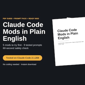 Claude Code Mods ガイド | 平易な英語、5つのMod、9つのプロンプト (PDFダウンロード)