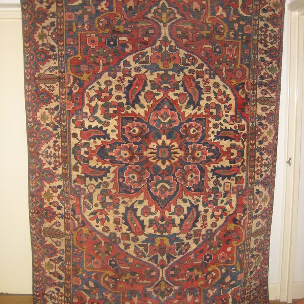 SALE Antique Persian Rug, Rug, Antiques Area Rug, Fine Handmade Bakhtiari Rug, library decor, home made rugs, persian rugs uk, Rugs&Mats,