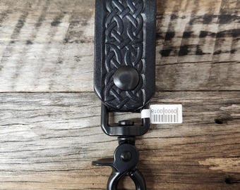 Celtic Weave Heavy Leather Key Fob