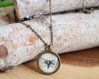 Dainty Moth Necklace, Nature Inspired Jewelry, Woodland Cottagecore Gift