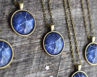 Zodiac Sign Necklace, Astrology Jewelry, Zodiac Constellation Necklace