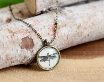 Dainty Dragonfly Necklace, Insect Jewelry, Nature Lover Gift