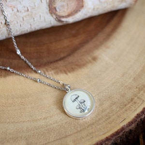 Dainty Mushroom Necklace, Nature Lover Fairy Jewelry