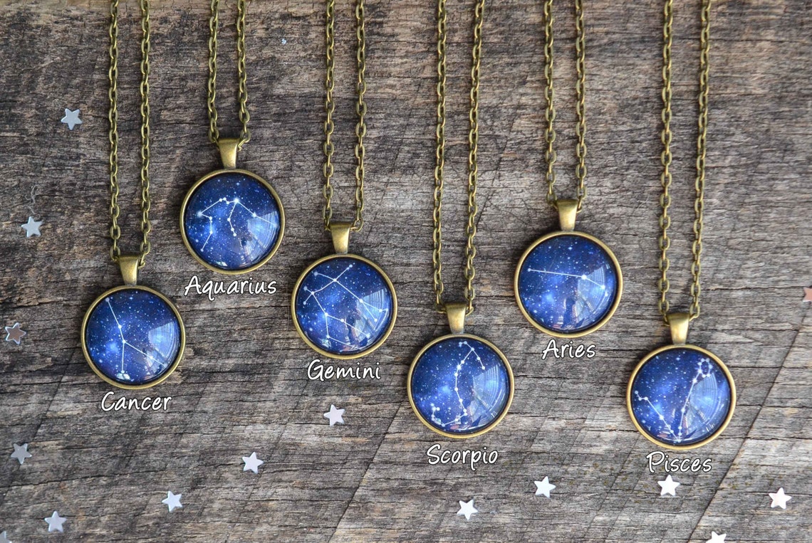 Zodiac Sign Necklace Zodiac Necklace Astrology Necklace Etsy