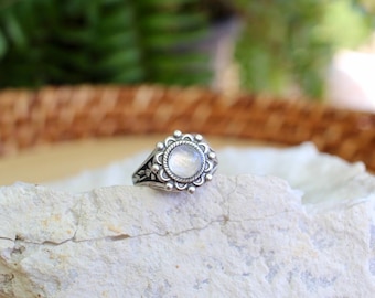 Anillo de piedra lunar, joyería bohemia con piedras preciosas, regalo de piedra natal de junio