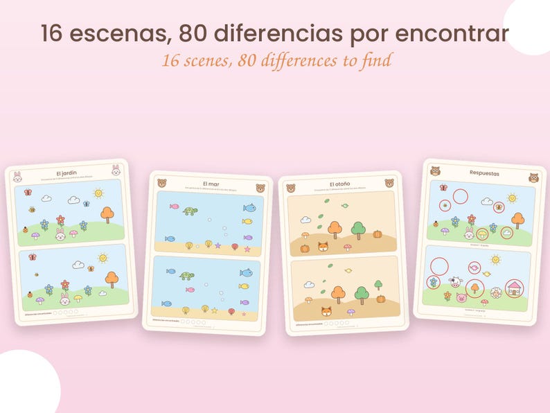 Spot the Difference Printable for Kids | 16 Animal Scenes With Answers ...