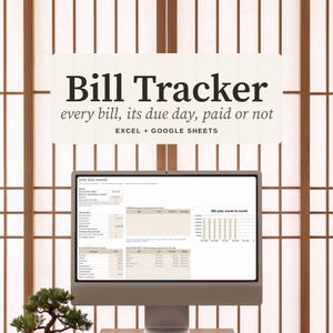 Monthly Bill Payment Tracker Spreadsheet, Due Dates, Overdue List (Google Sheets, Excel)