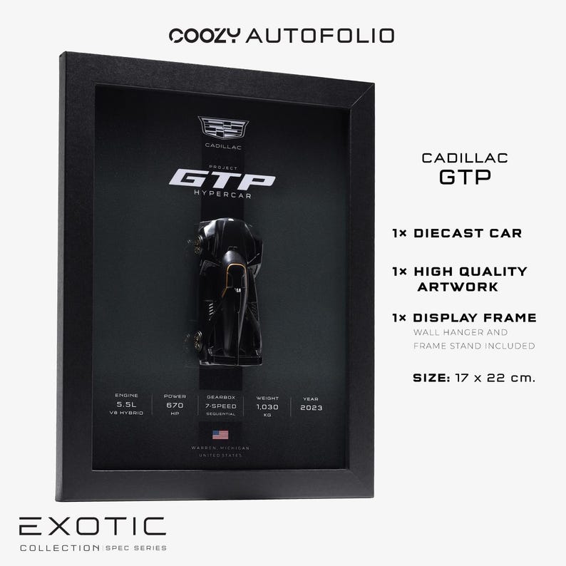 Diecast Car Display Frame With 1:64 Model Car & Original Artwork ...