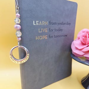I Love You to the Moon and Back | Bookmark | PINK | Beaded Bookmark | Shepherd&#39;s Hook Bookmark