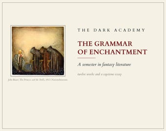 Fantasy Literature Self-Study Course | Worldbuilding, Oz, Malory, Myth | Printable Course Book & GoodNotes PDF | Dark Academia